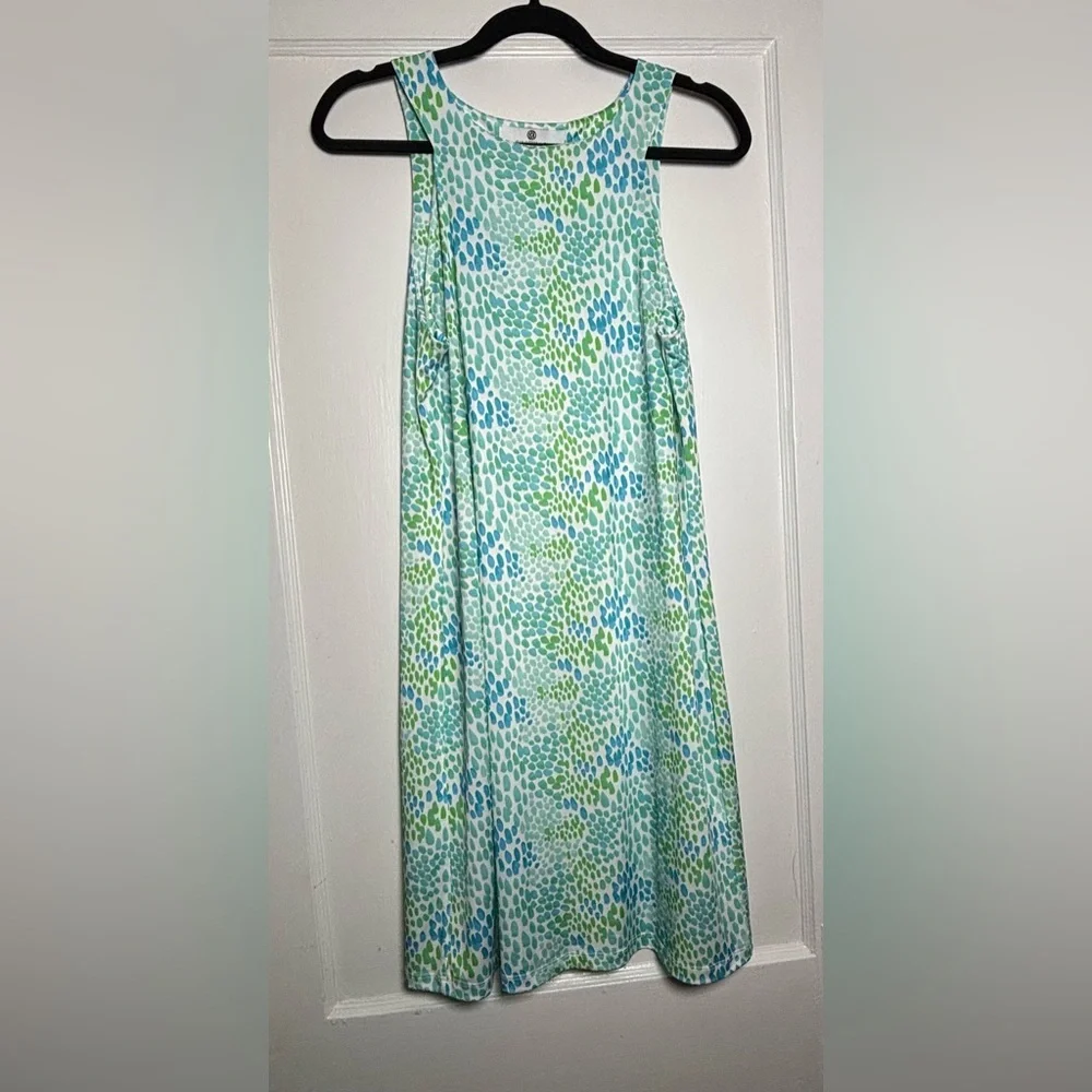 Jean Pierre Blue and Green Midi Dress - Picture 1 of 2